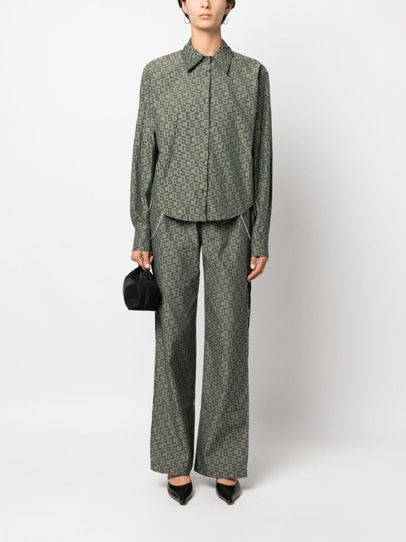 GCDS crystal-chain monogram shirt outlook