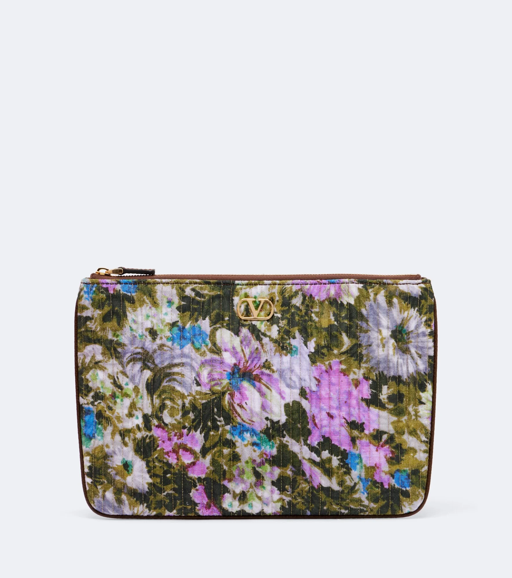 VLogo floral jacquard pouch - 1