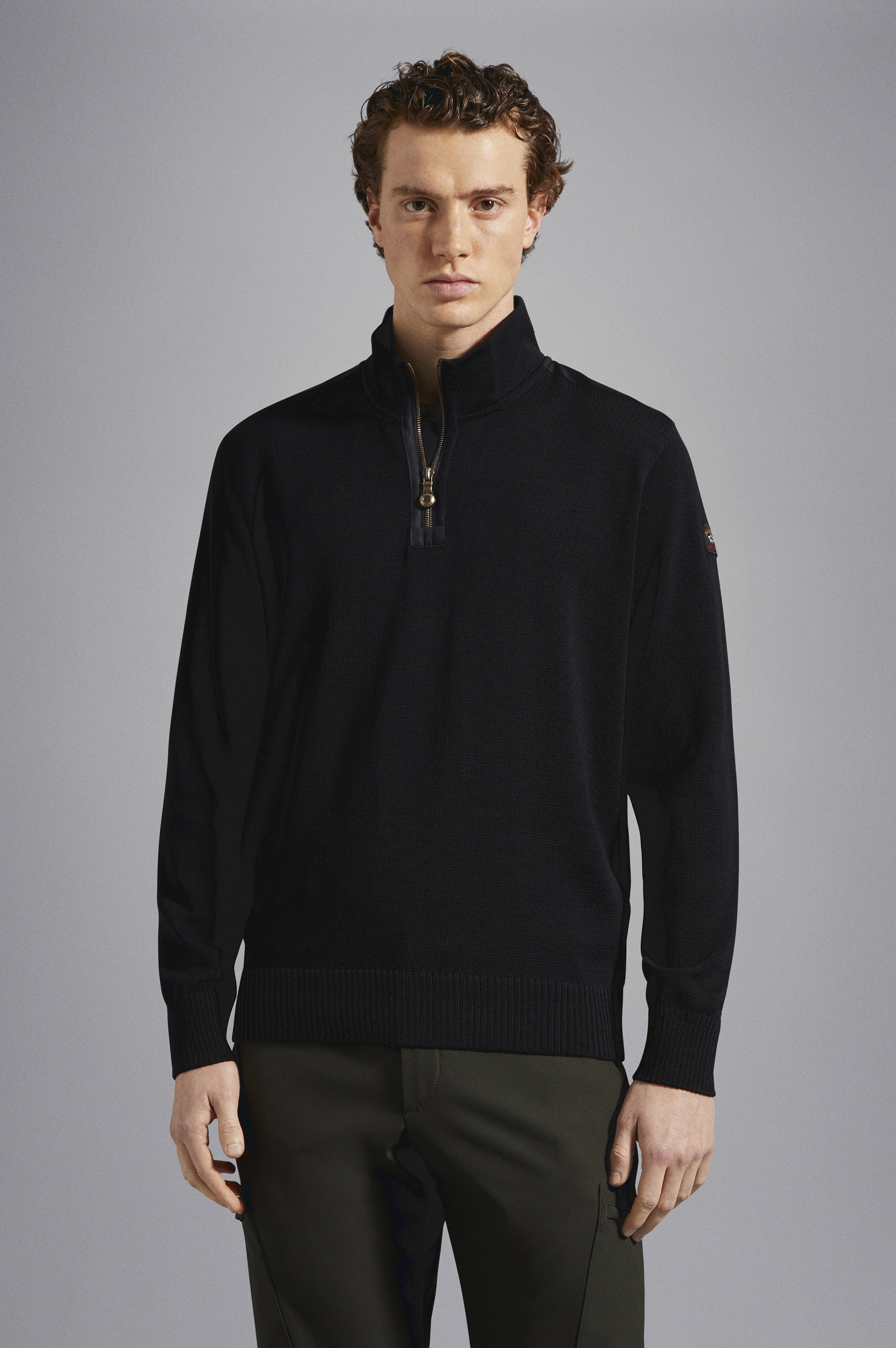 BRETAGNE WOOL HALF ZIP SWEATER WITH ICONIC BADGE - 6