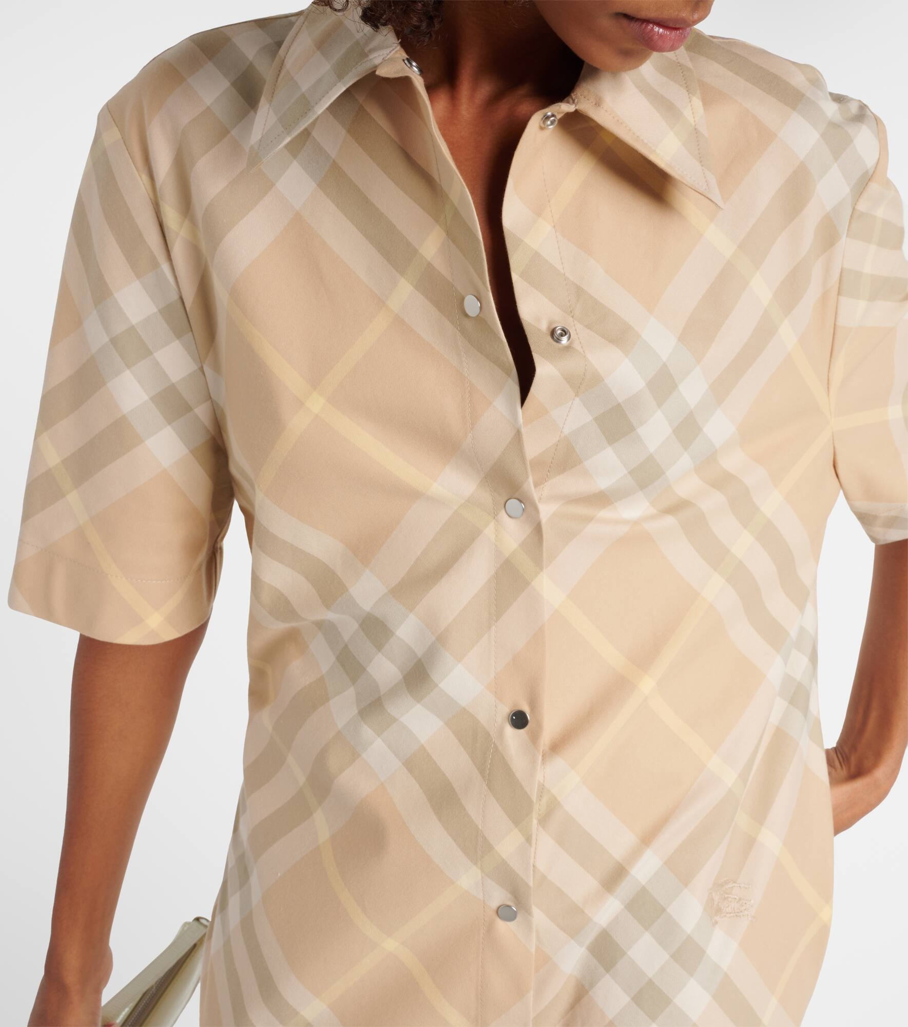 Burberry Check cotton shirt dress - 4