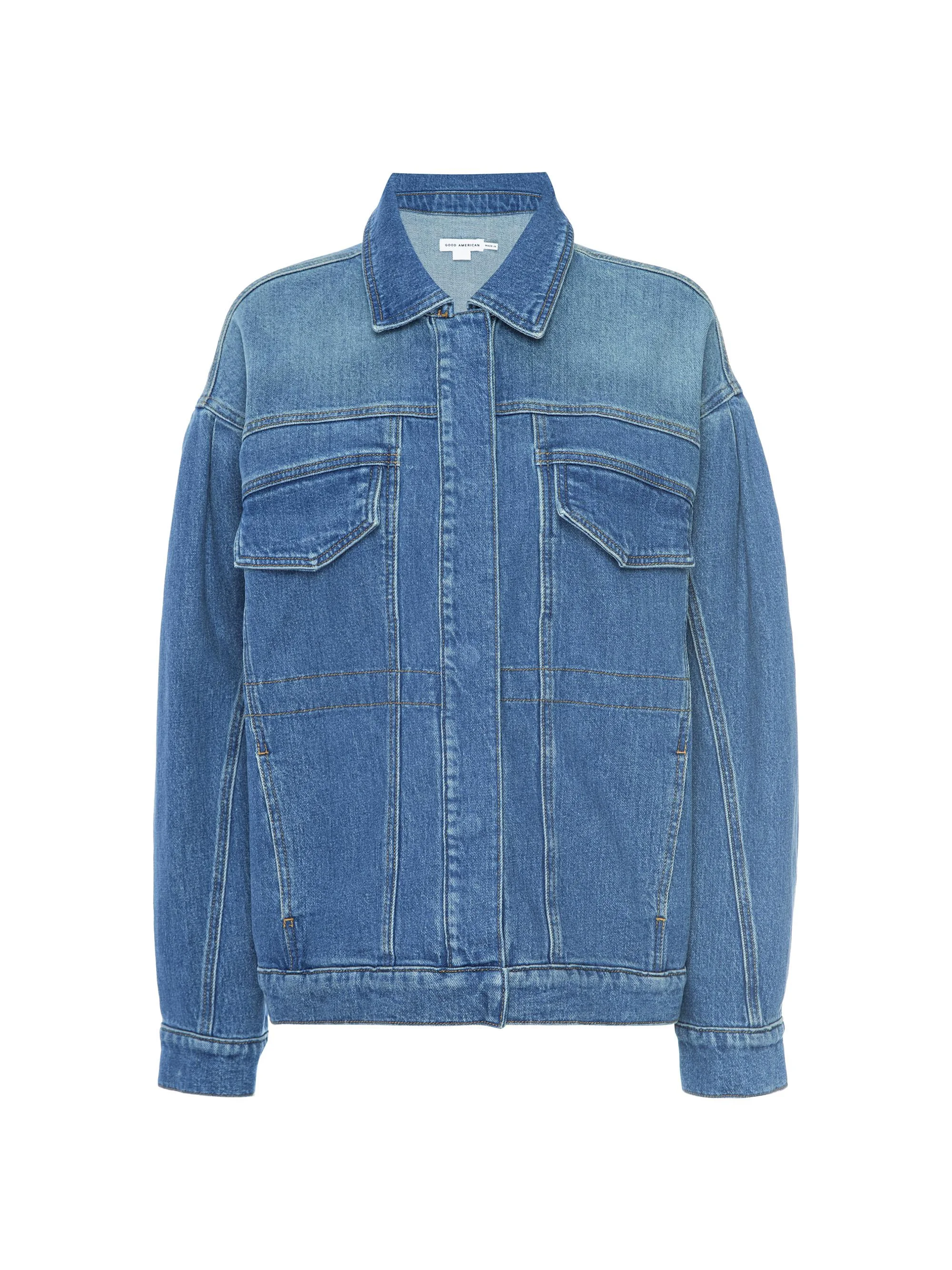 Women's Barrel-Sleeve Denim Jacket - Indigo - 1
