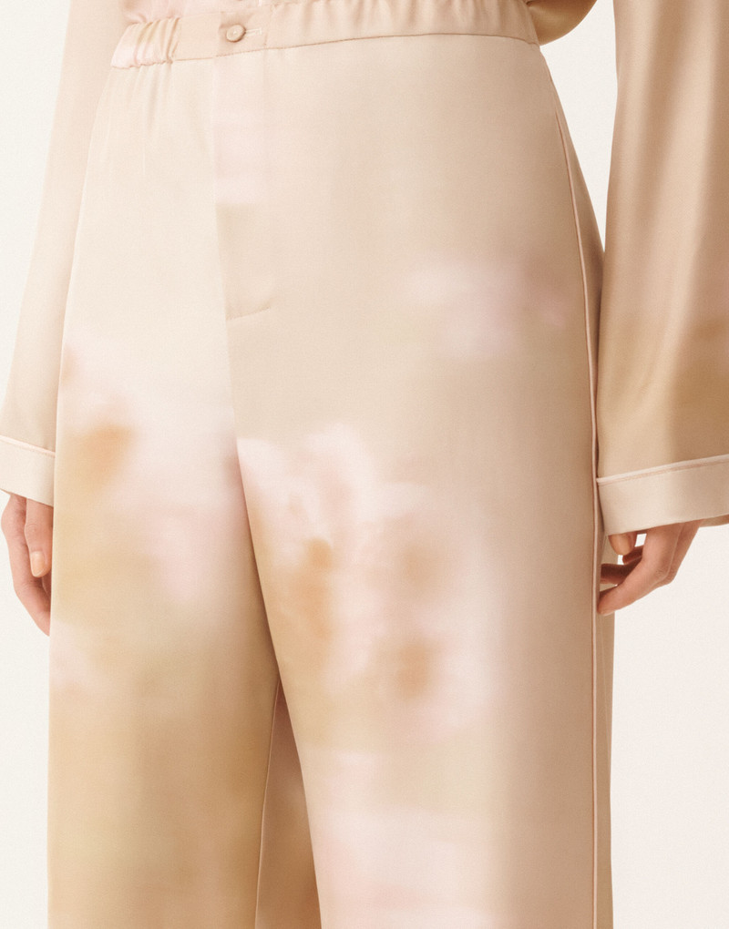 Printed silk twill trousers 5
