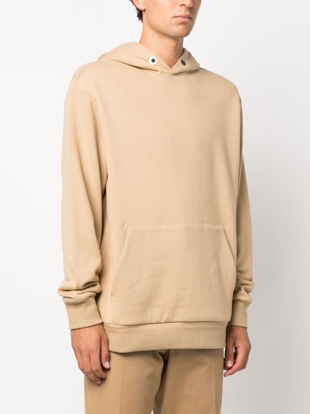slouchy-hood cotton blend hoodie - 3