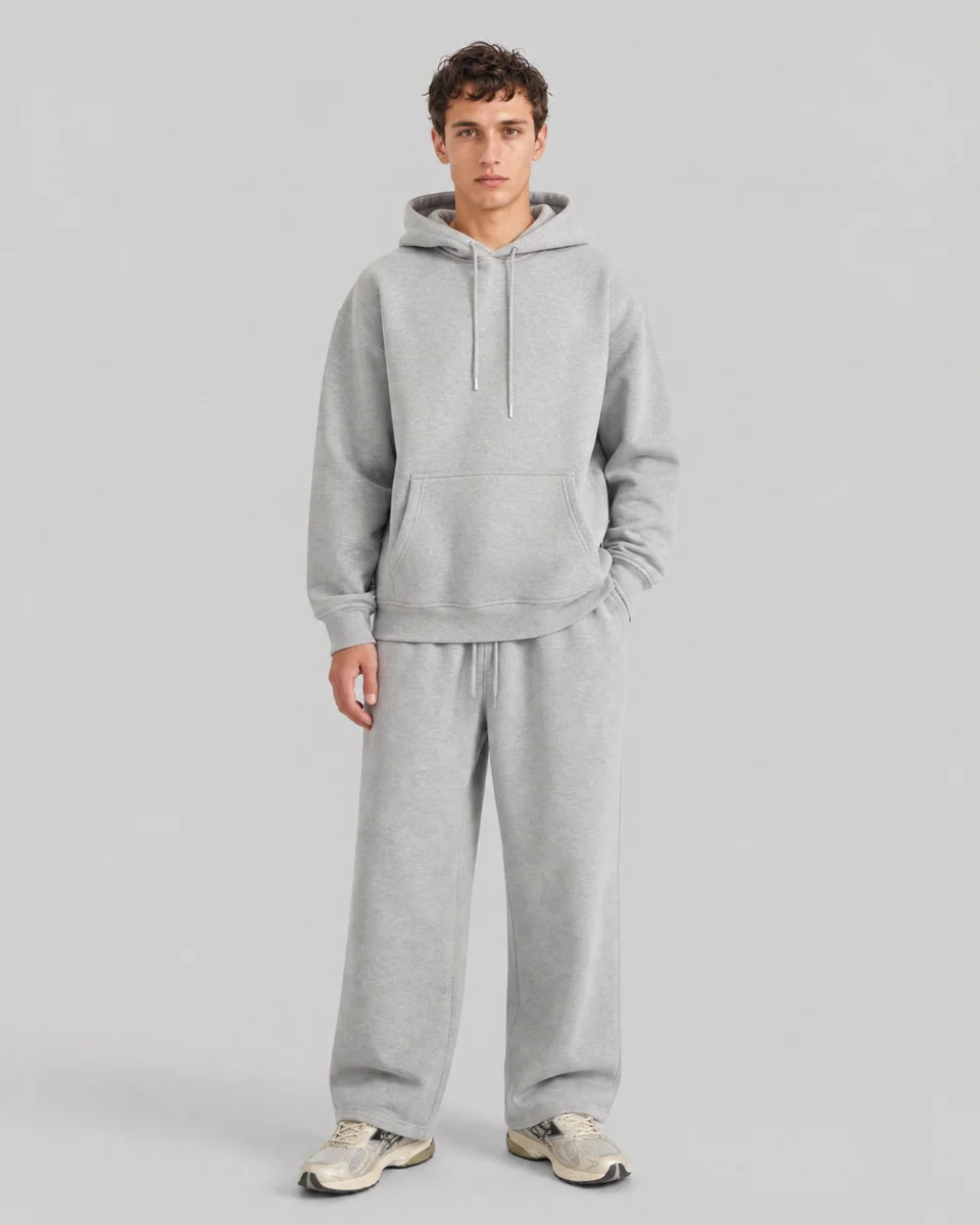 GRAY HOODED SWEATSHIRT - 1