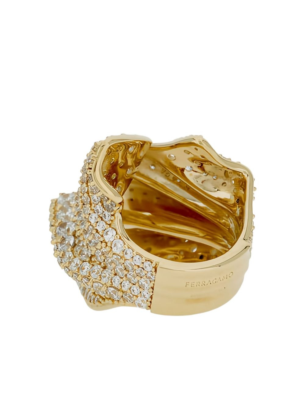 crystal-embellished ruffled ring - 4