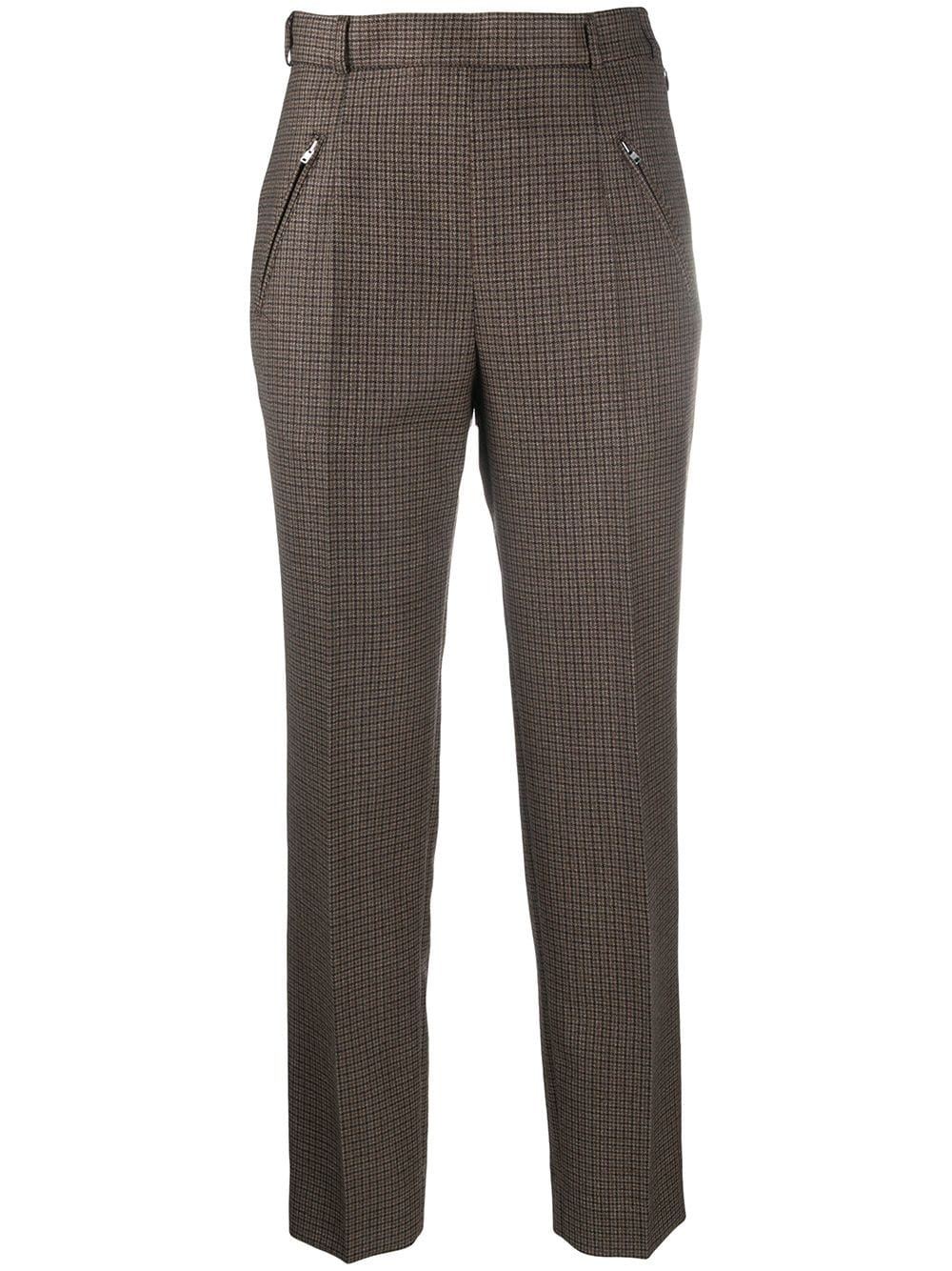 high-waisted check trousers - 1