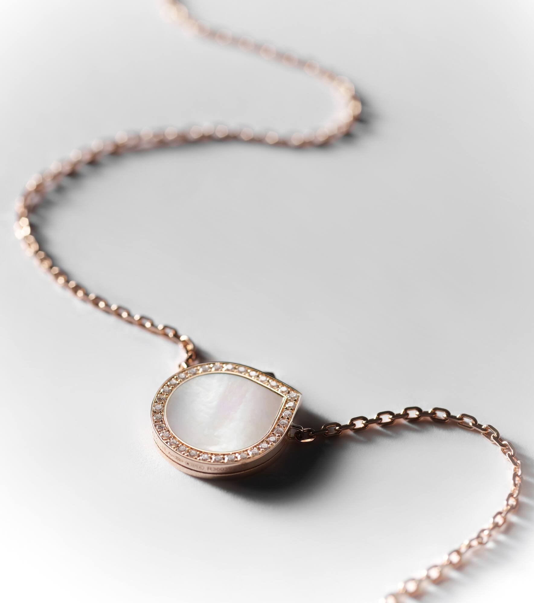 Antifer 18kt rose gold necklace with mother of pearl and diamonds - 5