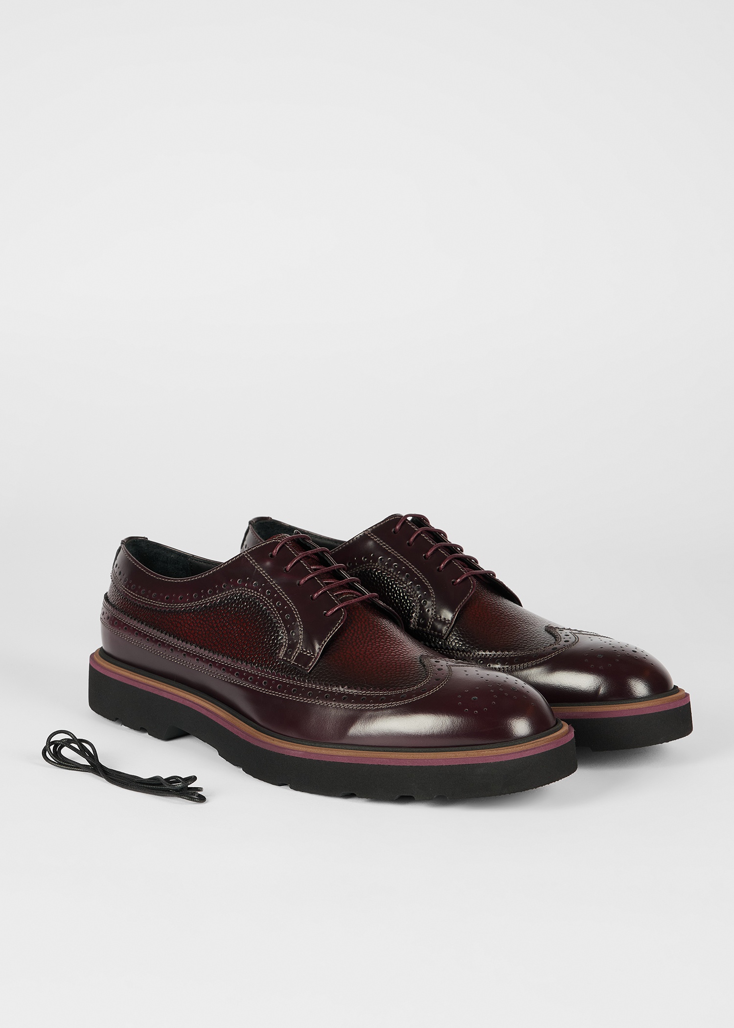 Bordeaux Leather 'Count' Brogues - 4
