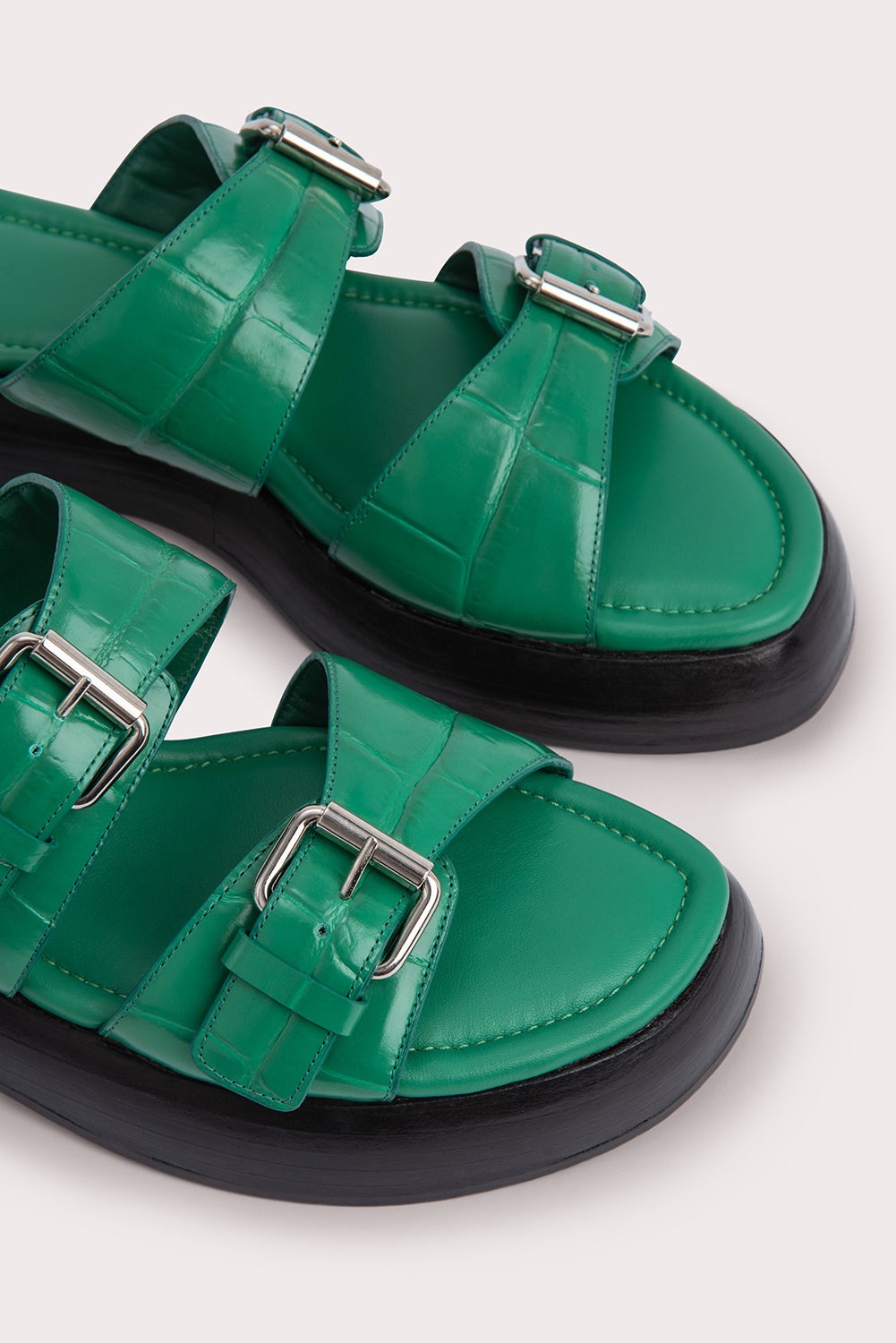 Wyatt Clover Green Maxi Croco and Nappa Leather - 3