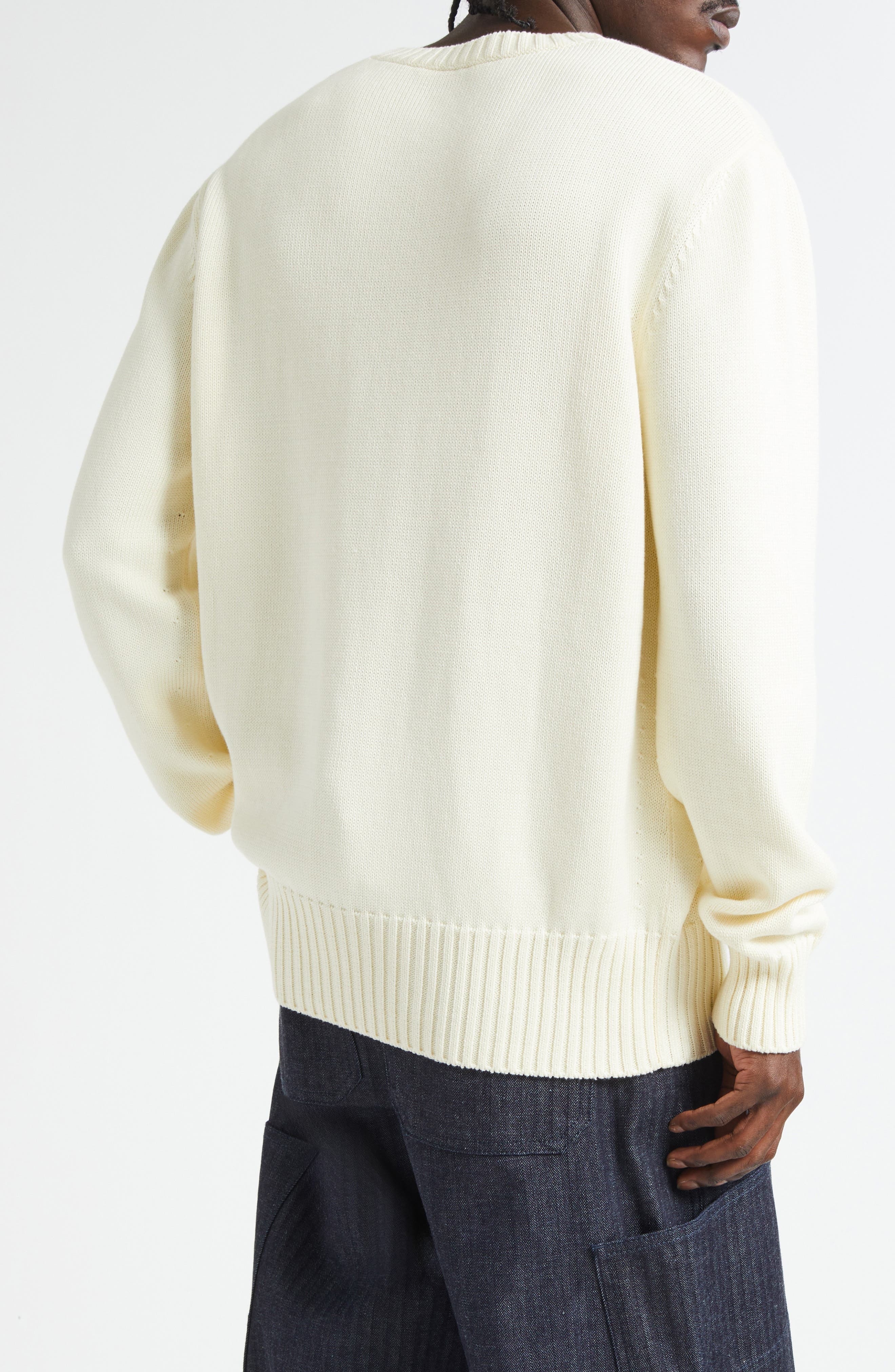 Givenchy Embroidered Logo Crewneck Sweater in Ecru at Nordstrom - 3