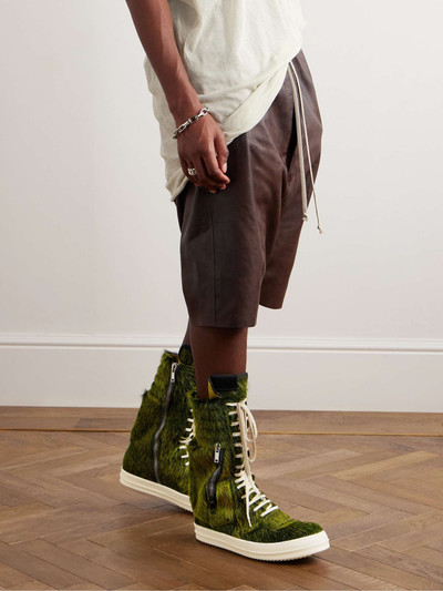 Rick Owens Geobasket Calf Hair and Leather High-Top Sneakers outlook