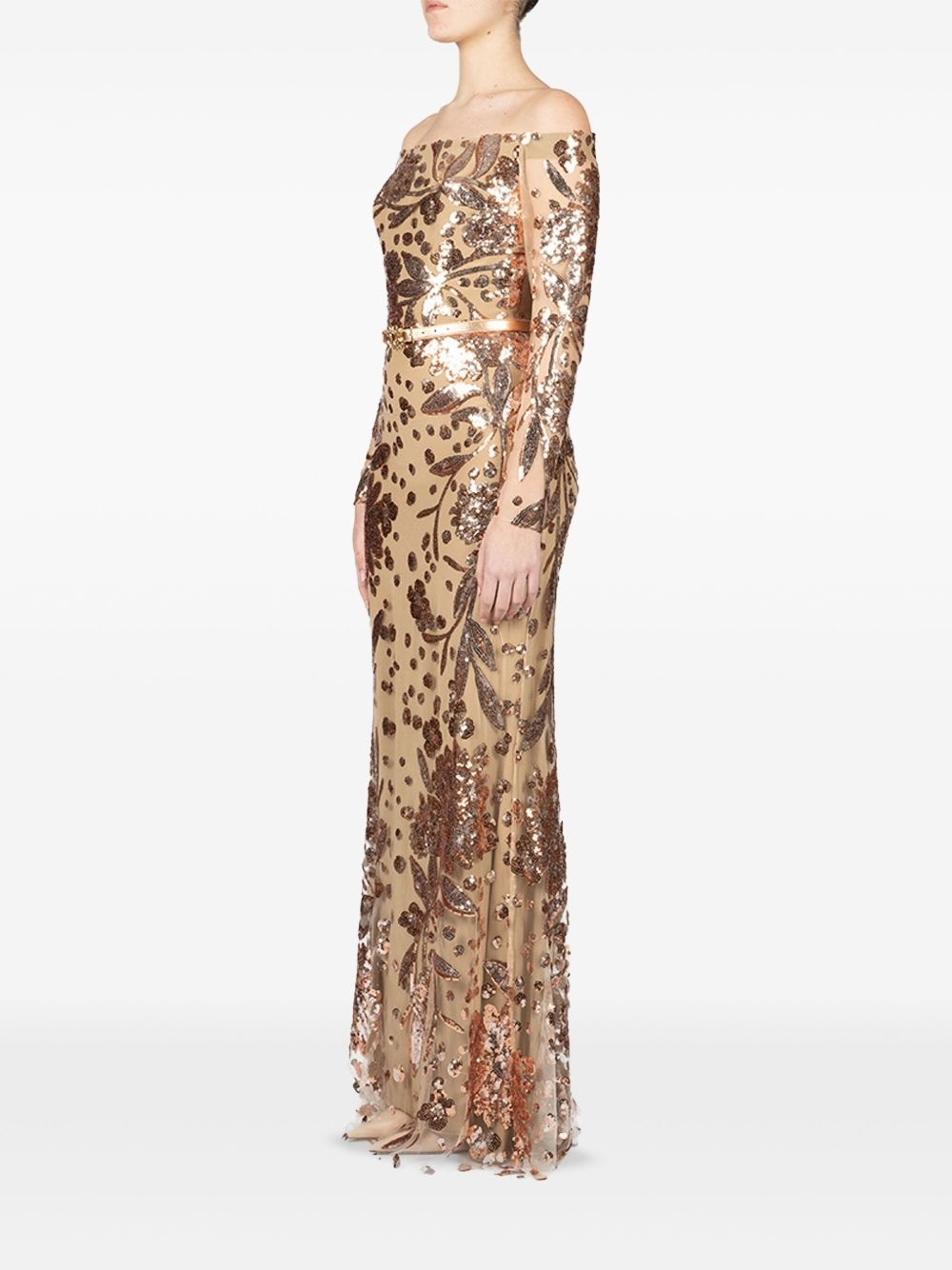 embroidered tulle maxi dress - 3