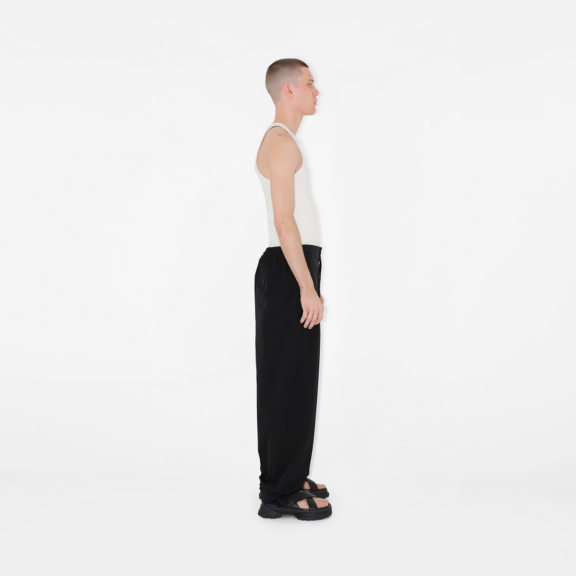 Cotton Blend Tailored Trousers - 3