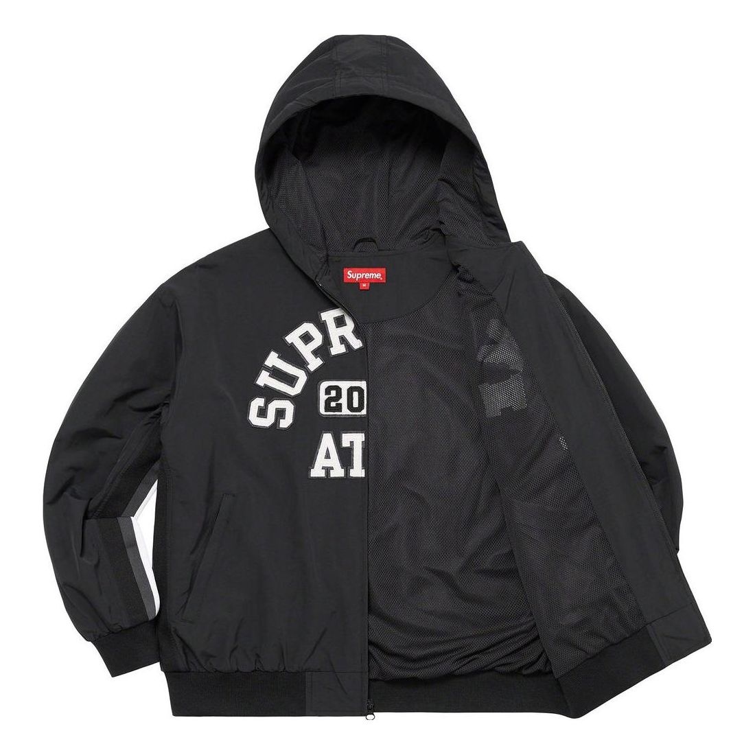 Supreme Applique Hooded Track Jacket 'Black White' SUP-SS23-195 - 3