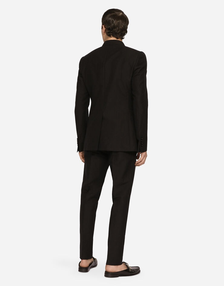 Double-breasted linen and cotton Taormina-fit suit - 4