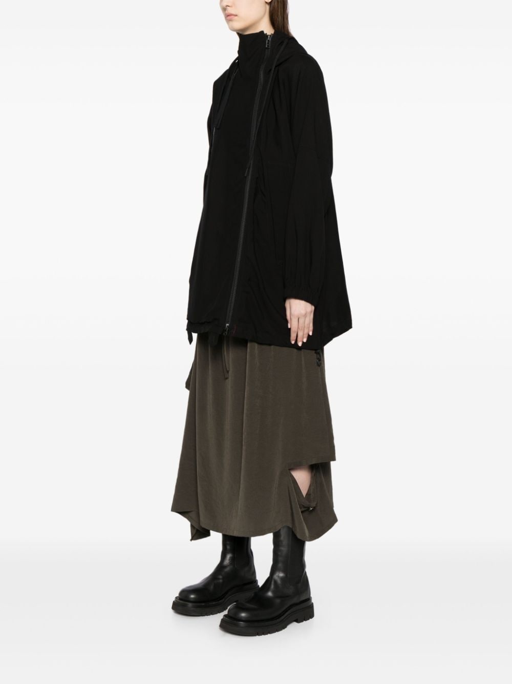 asymmetric hooded jacket - 3