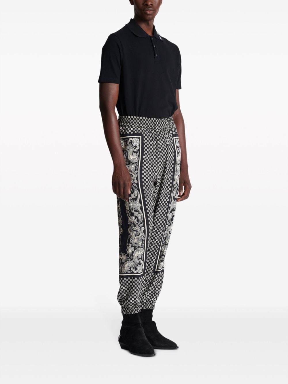 monigram-print elasticated-waistband track pants - 3