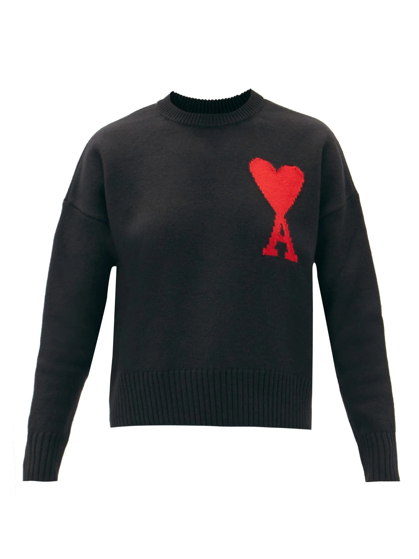 Logo-jacquard wool sweater - 1