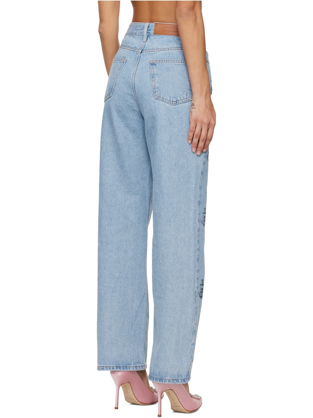 Blue Anchor Stamped Jeans - 3