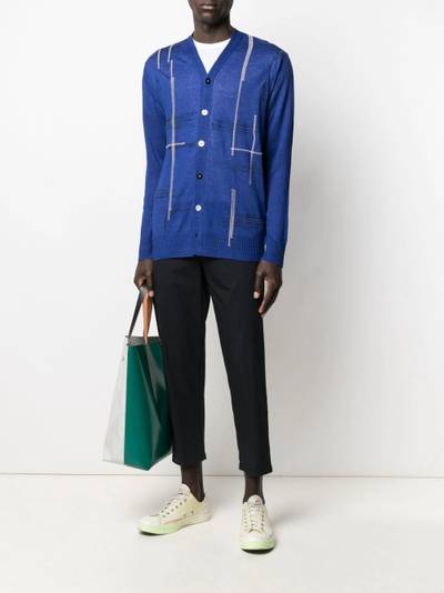 Junya Watanabe MAN Cardigan com pesponto contrastante outlook