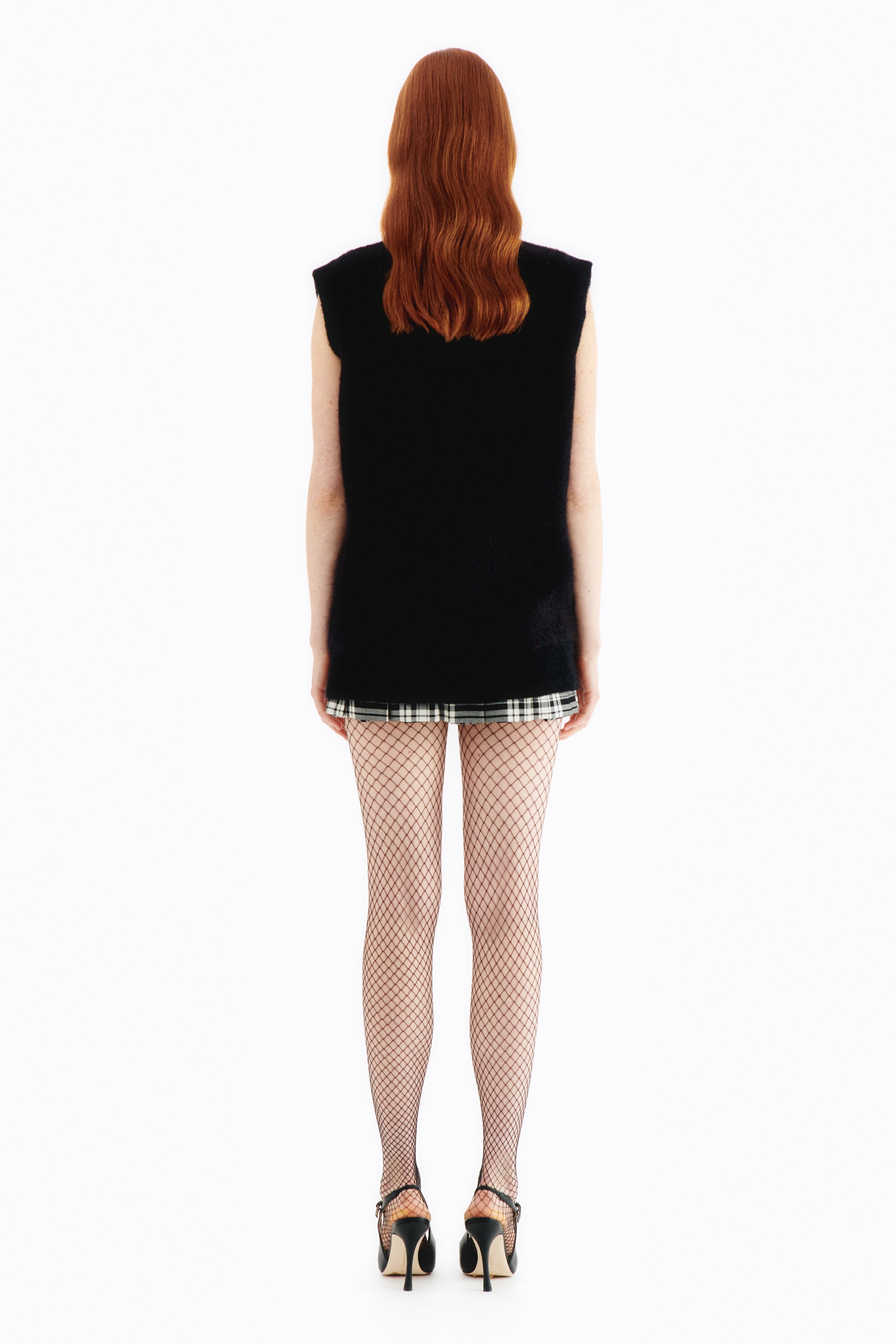 KNITTED MOHAIR VEST WITH BEAR AND HOTFIX - 4