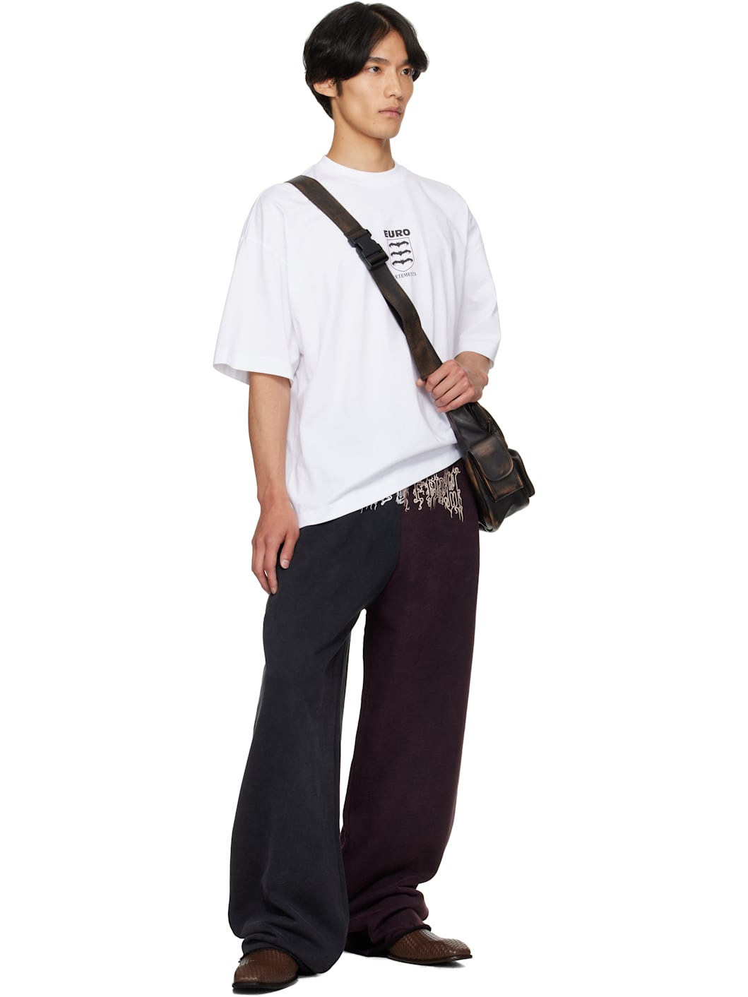 Black & Burgundy Cradle of Filth Cut-Up Baggy Sweatpants - 4