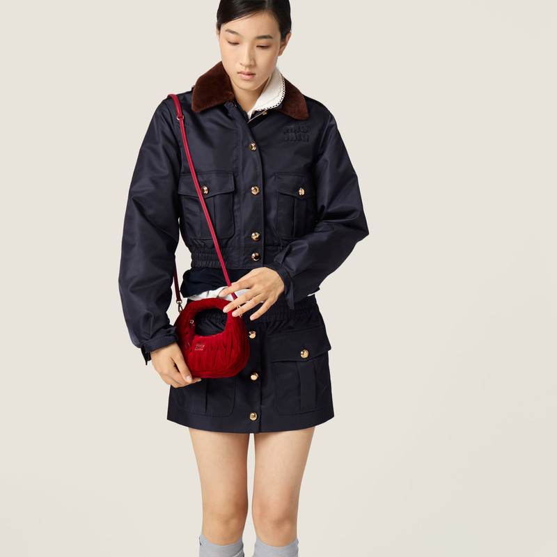 Miu Miu Wander matelassé velvet mini-bag outlook
