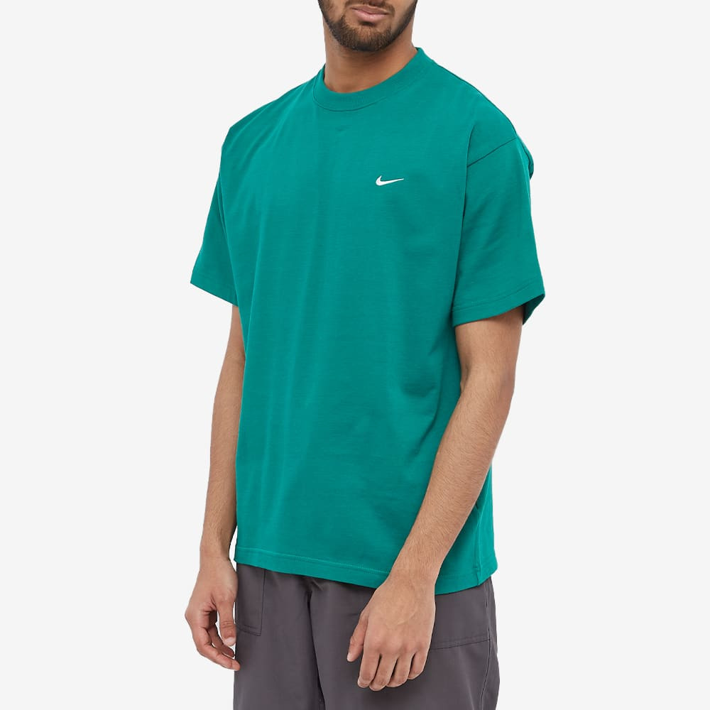 Men's Nike Solid Color Cotton Embroidered Logo Round Neck Short Sleeve Green T-Shirt CV0559-340 - 3