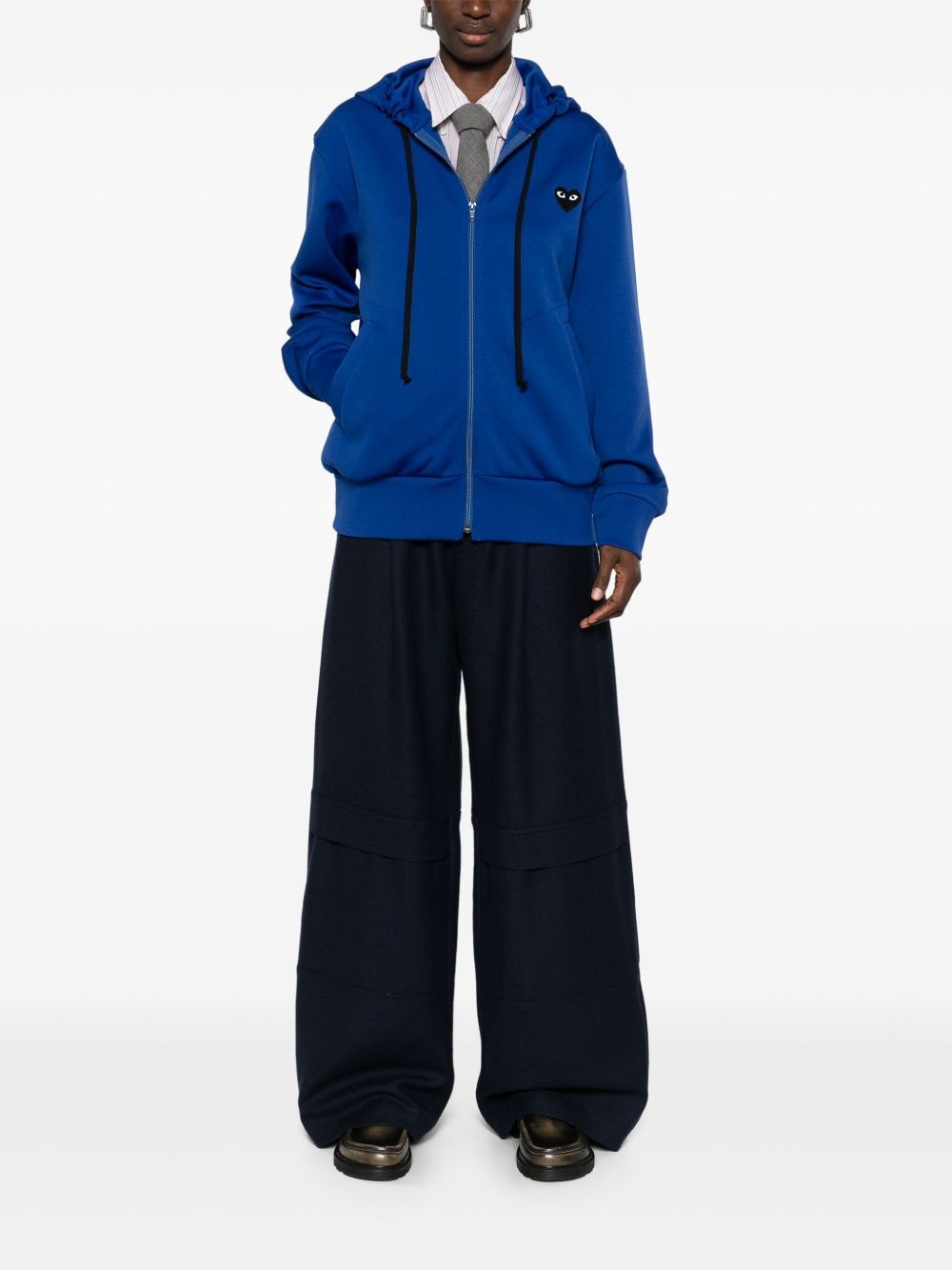 heart-emblem zip-up hoodie - 2