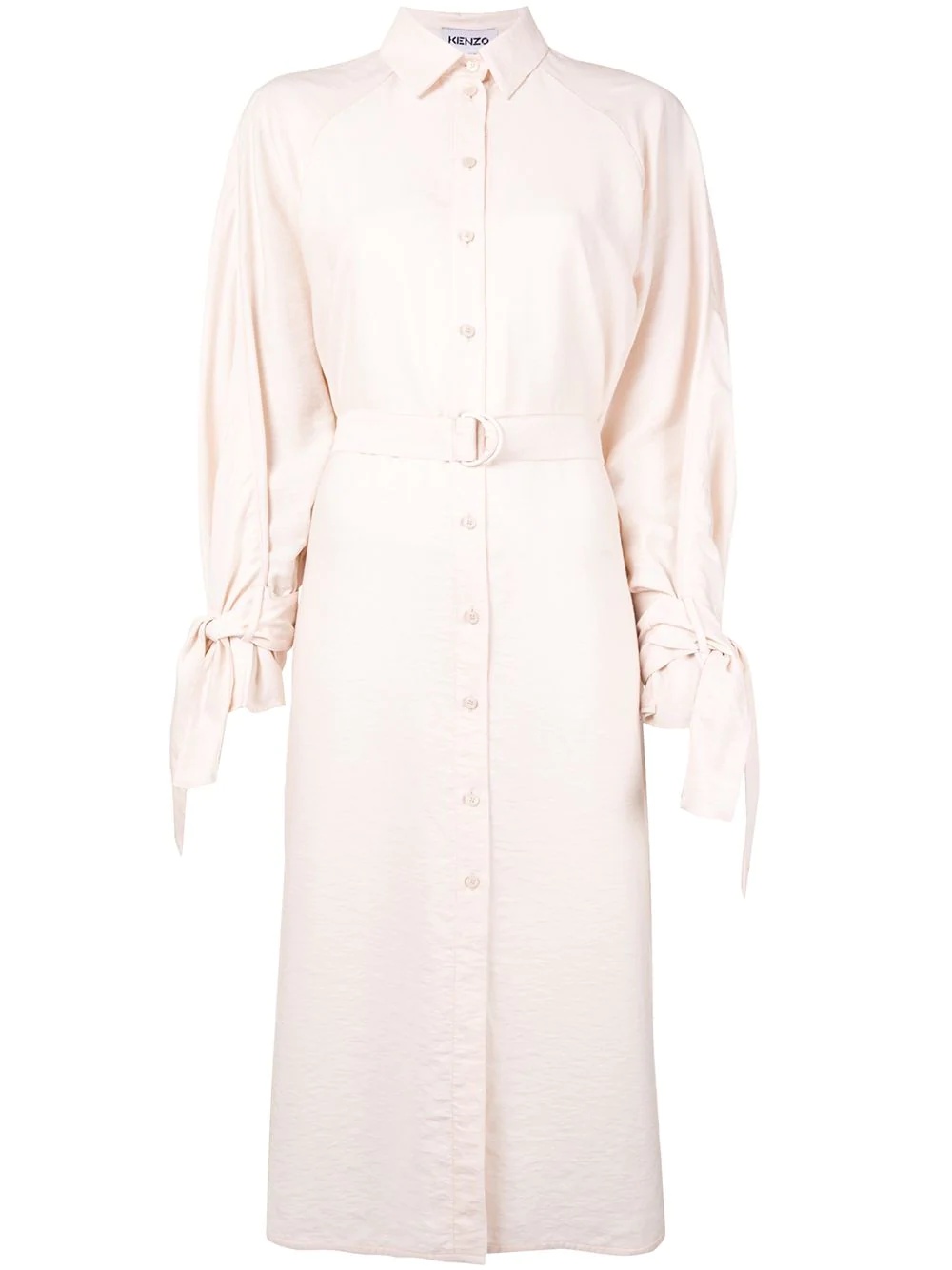 belted mid-length shirt dress - 1