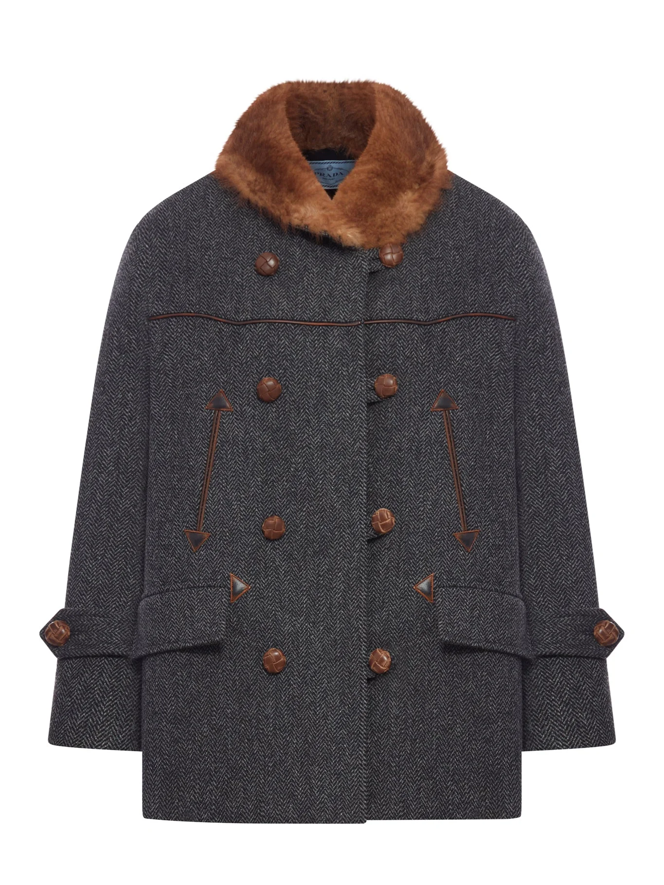 CHEVRON WOOL COAT - 1