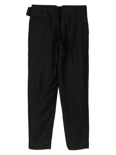 Yohji Yamamoto belted straight-leg trousers outlook