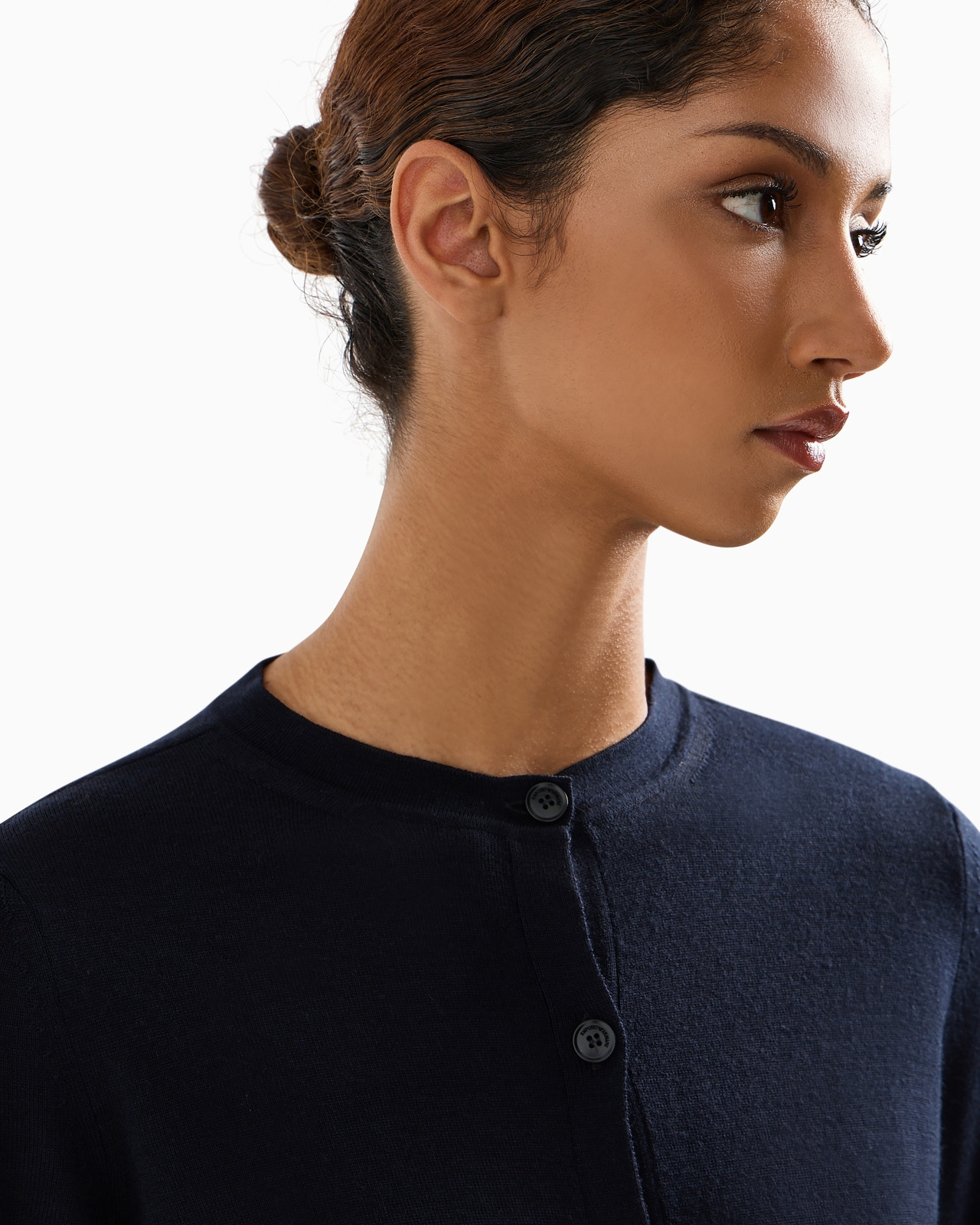 Cardigan in plain-knit, pure virgin wool - 5