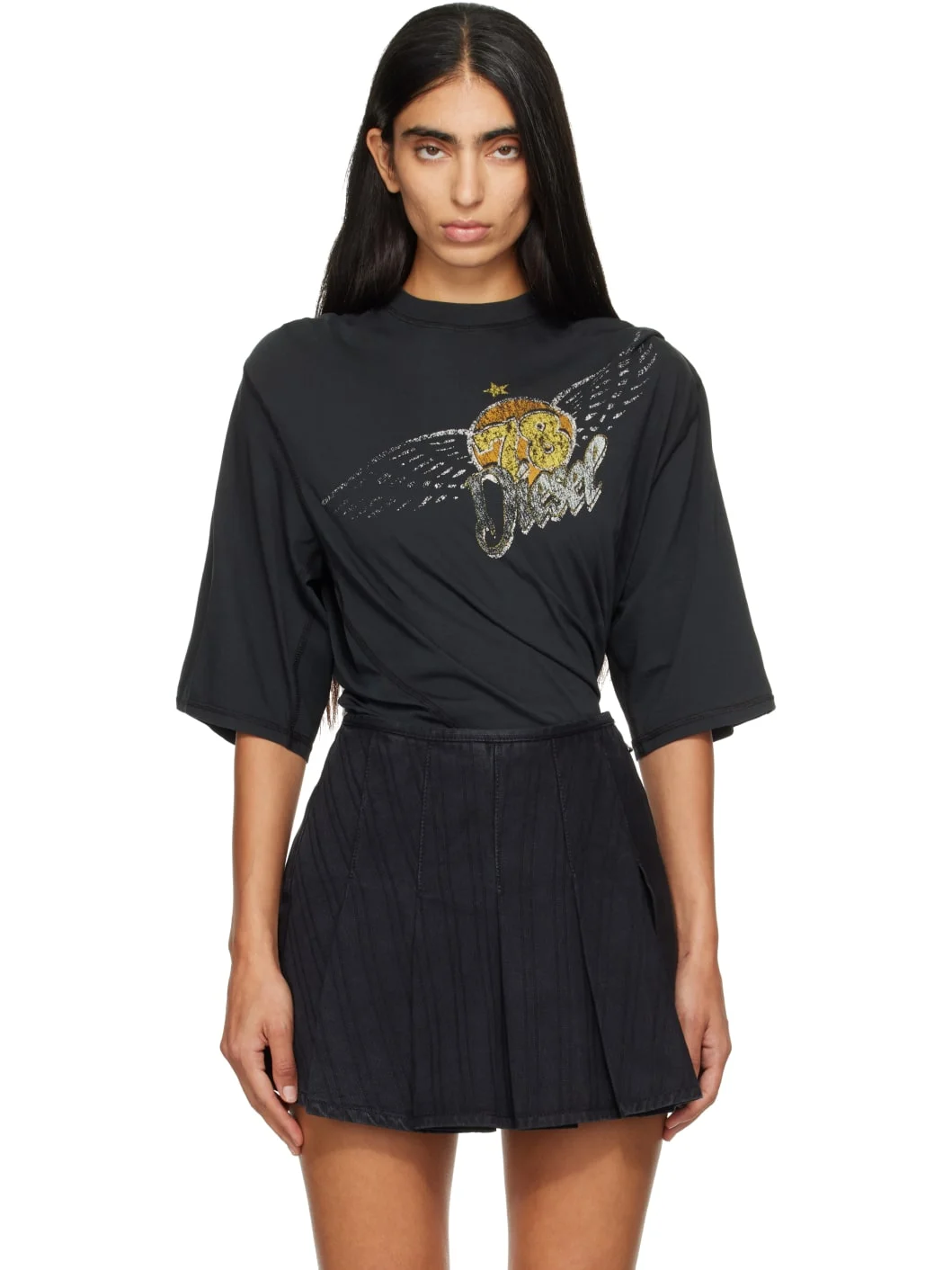Black Concert Graphics Bodysuit - 1