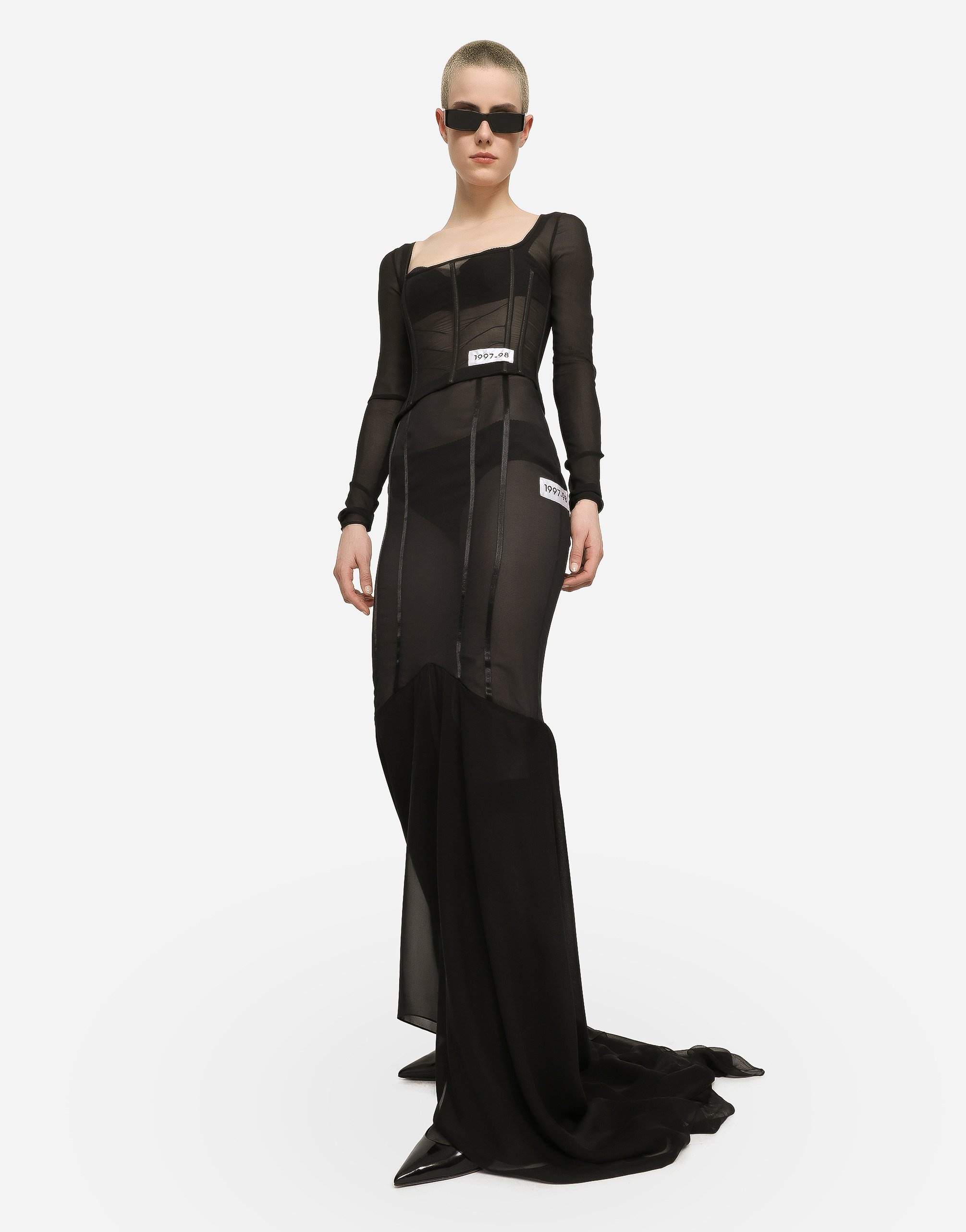 Long silk skirt with mermaid ruffle - 2