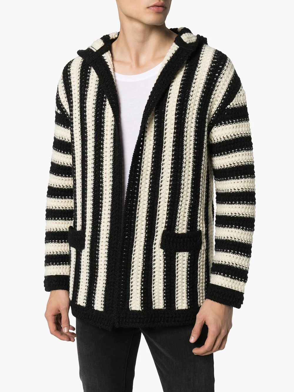 striped hooded cardigan - 3