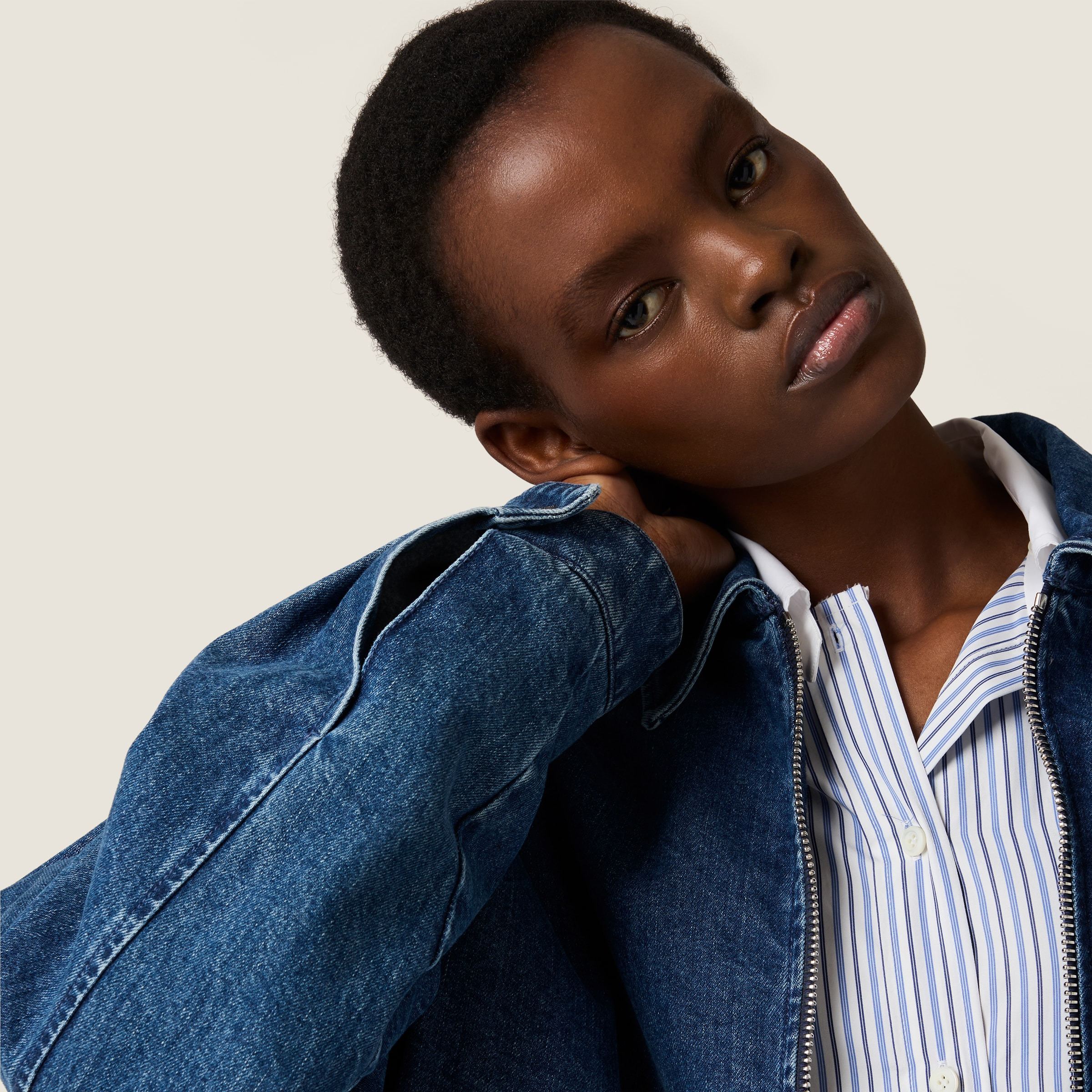 Cashmere denim blouson jacket - 4