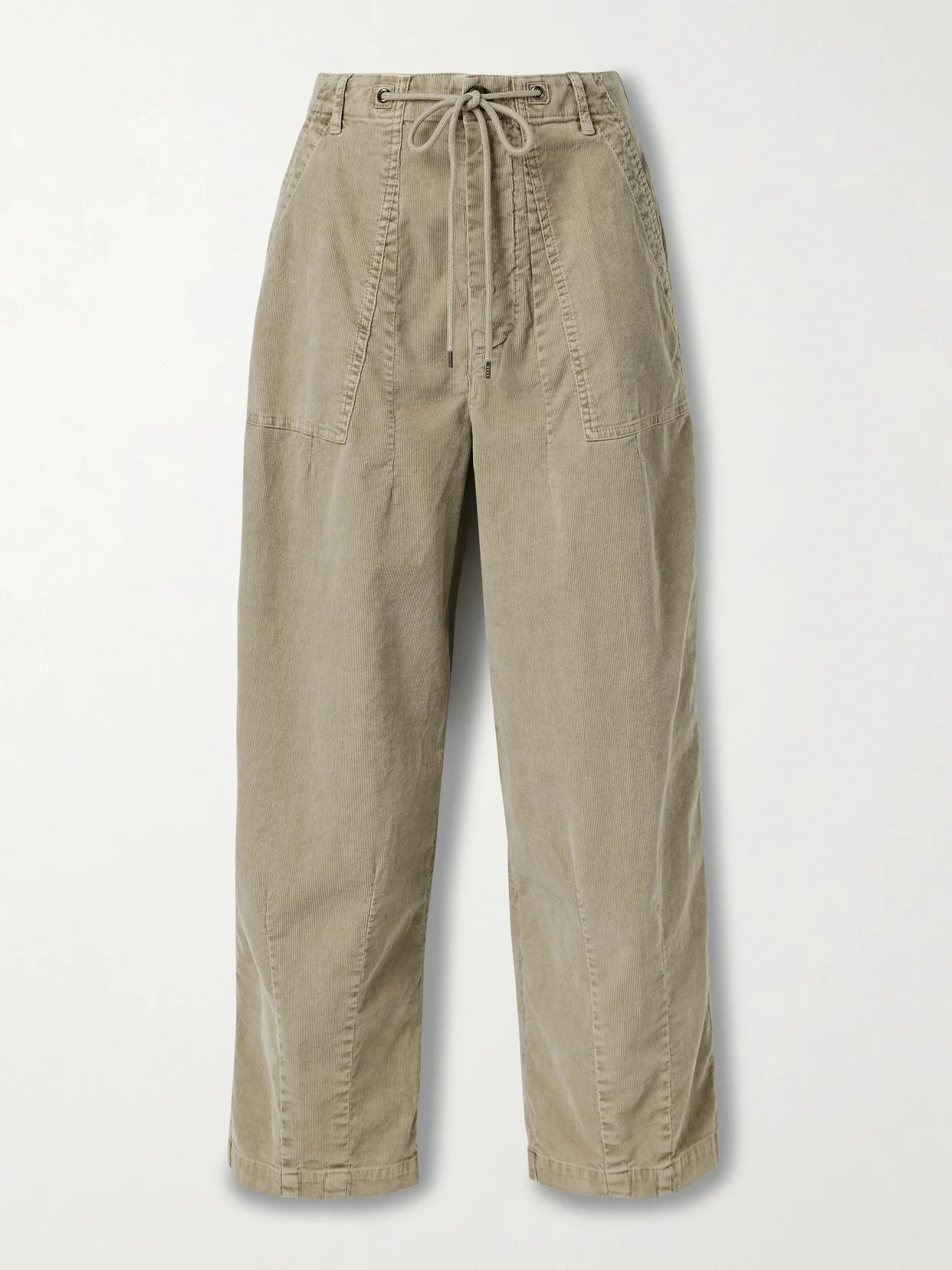 Cotton-blend Corduroy Barrel-leg Pants - 1
