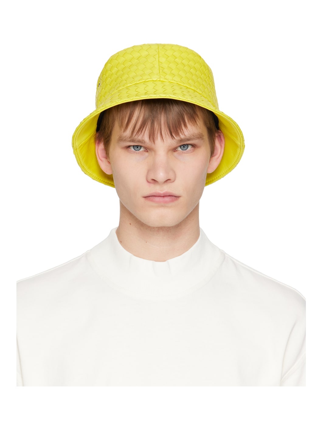 Yellow Intrecciato Bucket Hat - 1