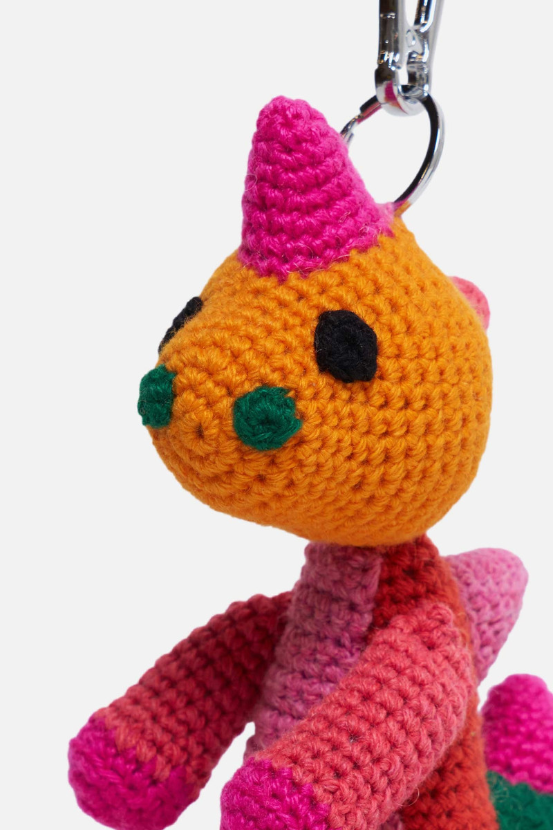 The Elder Statesman CROCHET DINOSAUR KEYCHAIN CHARM outlook