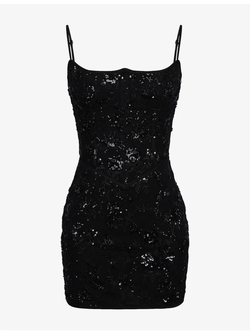 Naima Hand-Beaded Embellished Mesh Mini Dress - 1