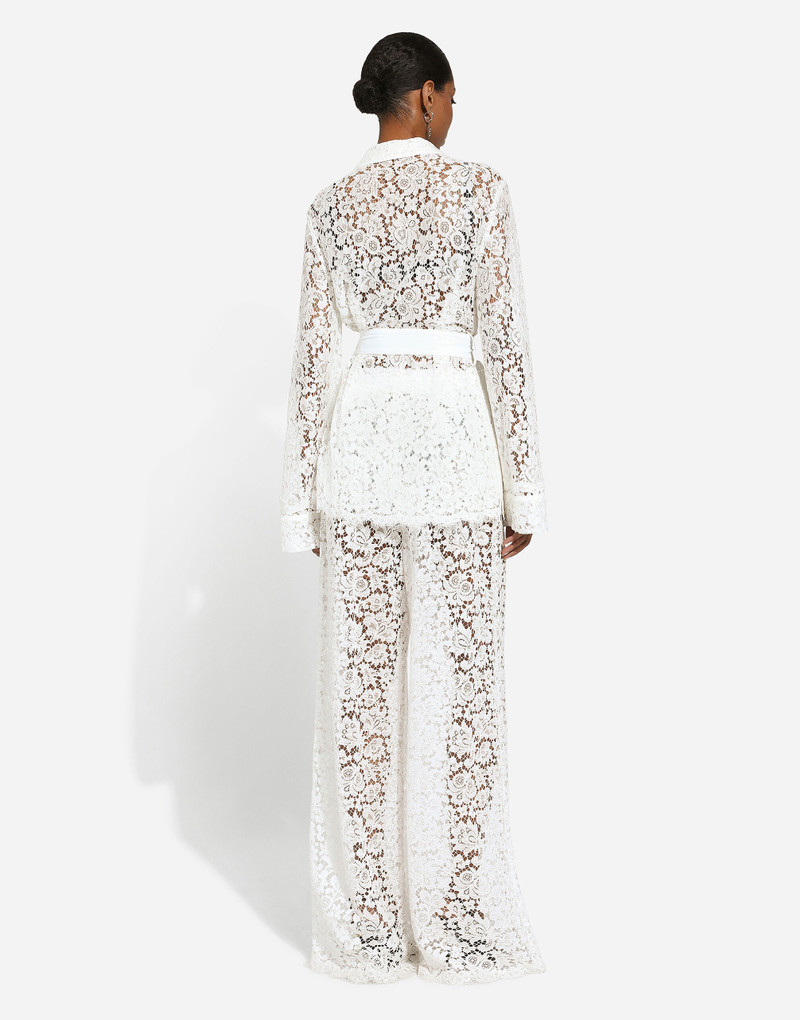 Flared floral cordonetto lace pants 3