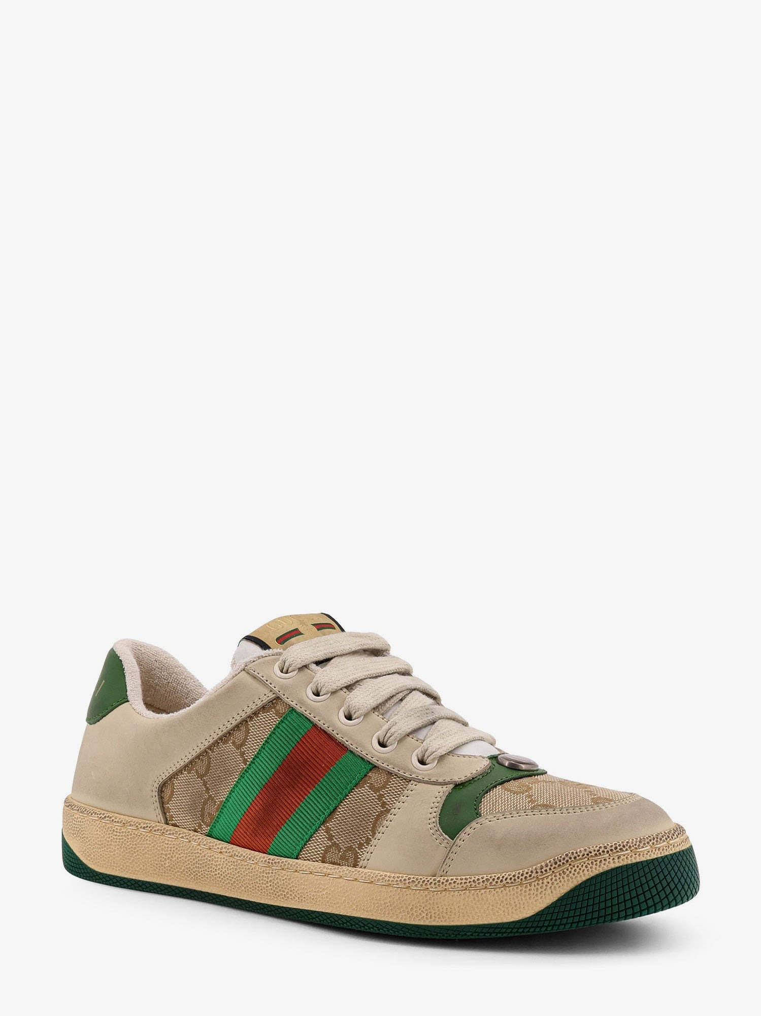 SCREENER LOW-TOP LEATHER AND SUPREME GG FABRIC SNEAKERS - 2
