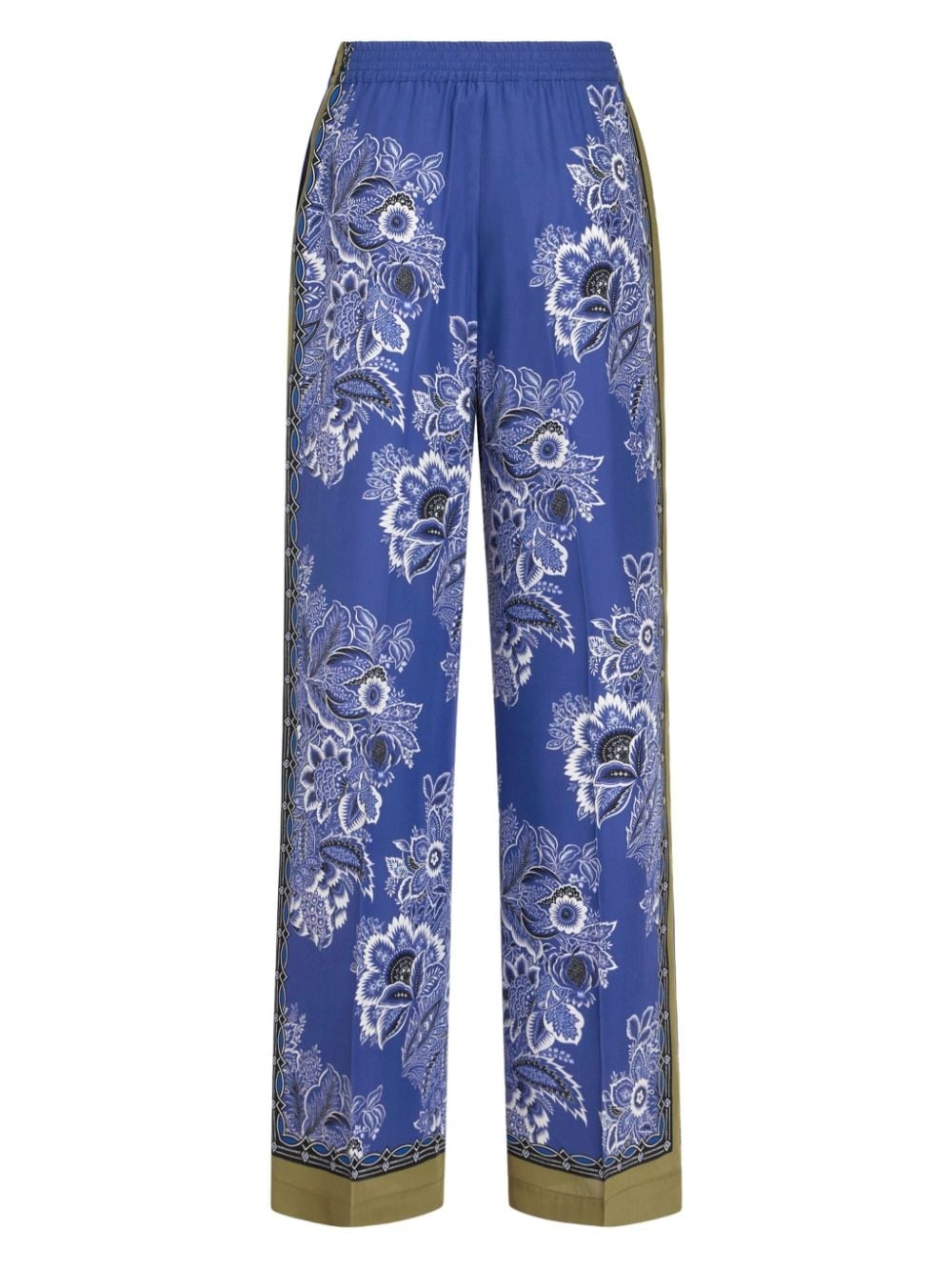 bandana-print straight-leg silk trousers - 7