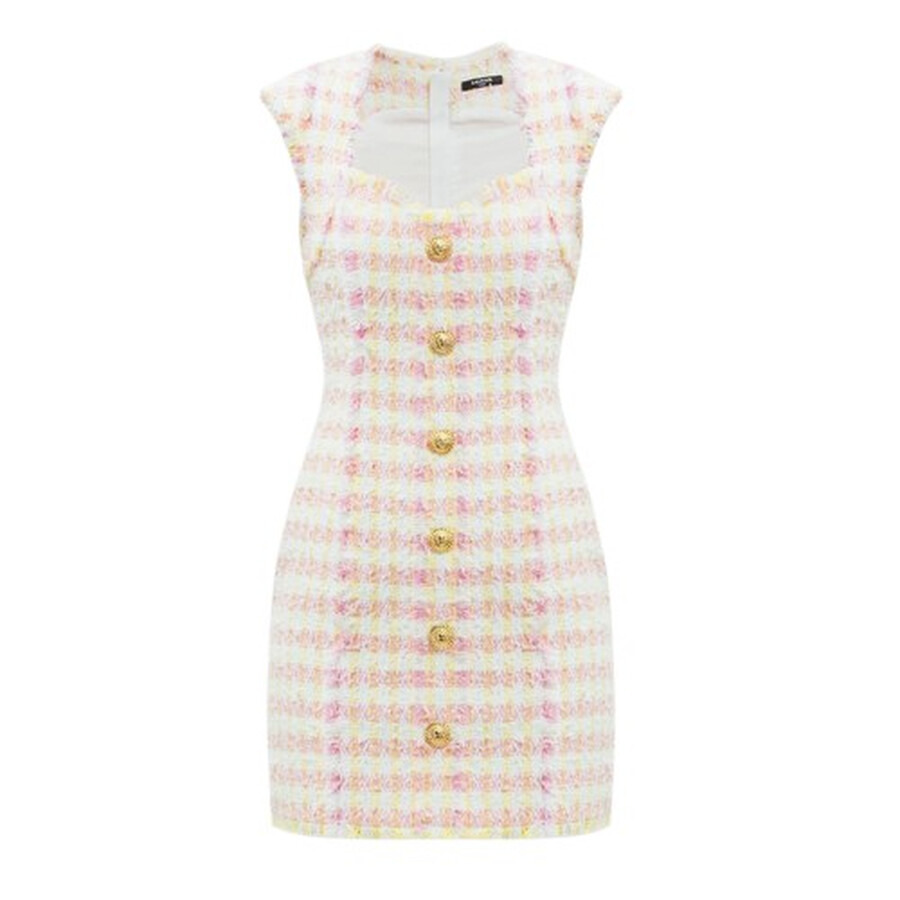 Balmain Miami Tweed Dress With Buttons - 5