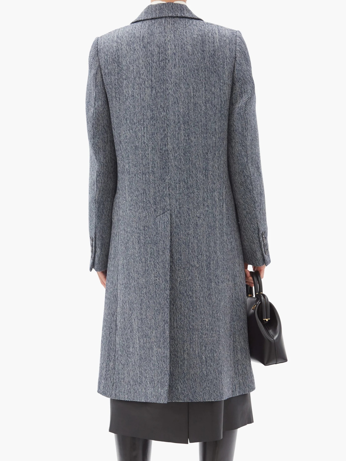 Double-breasted wool-blend wool tweed coat - 5