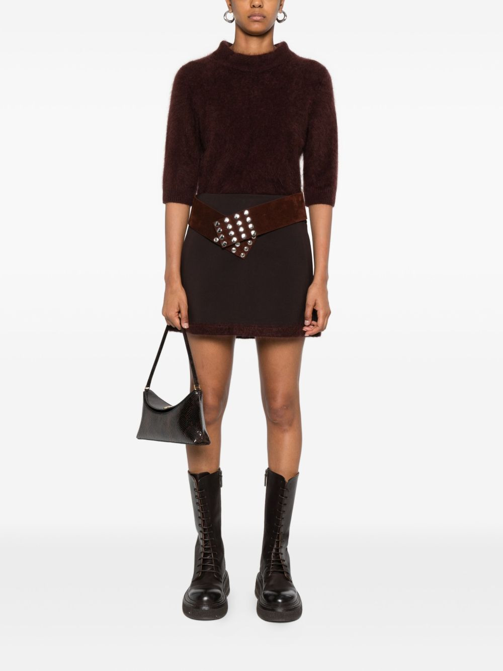 milano-stitch trim mini skirt - 2