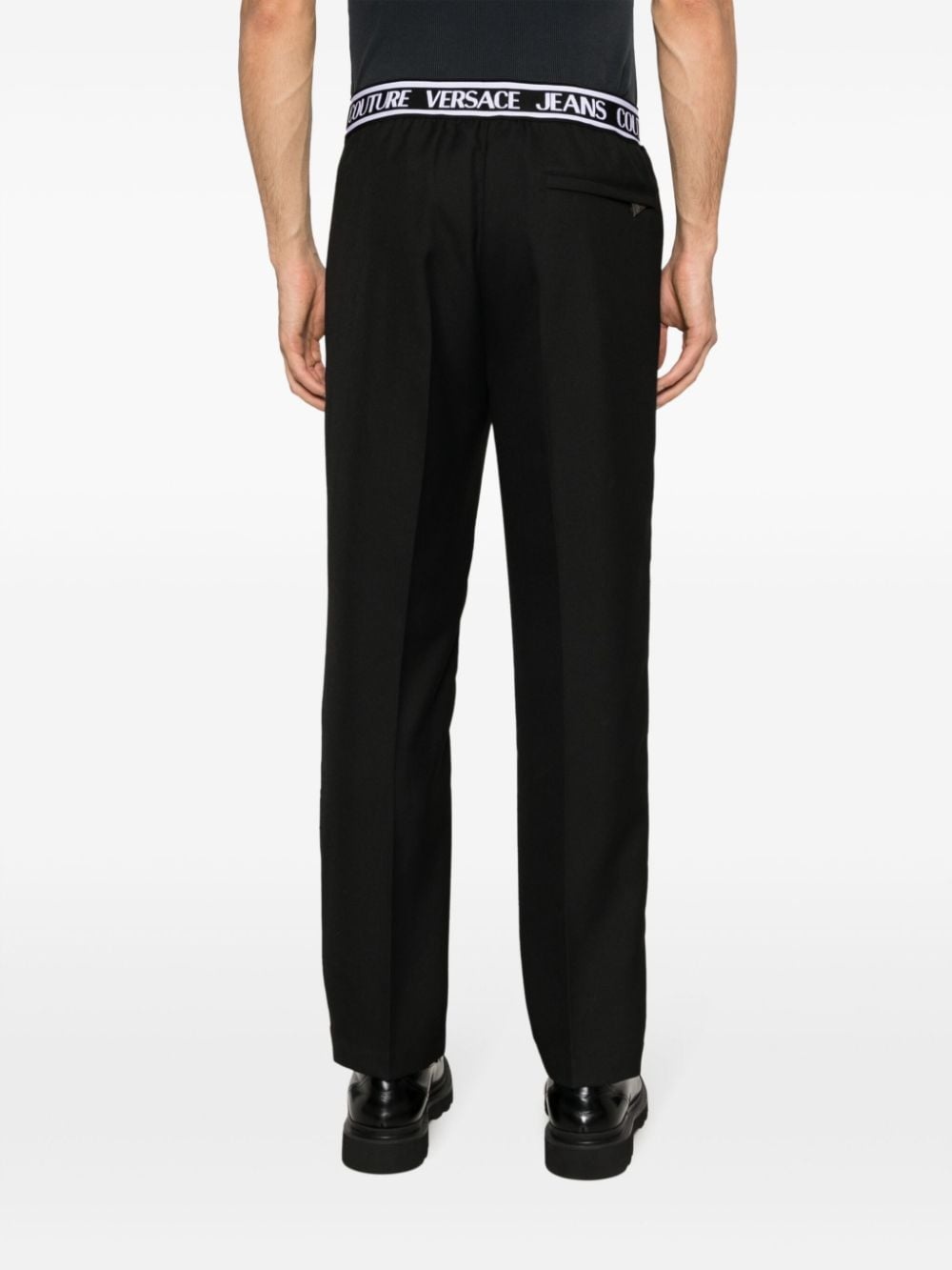logo-waistband slim-cut trousers - 4