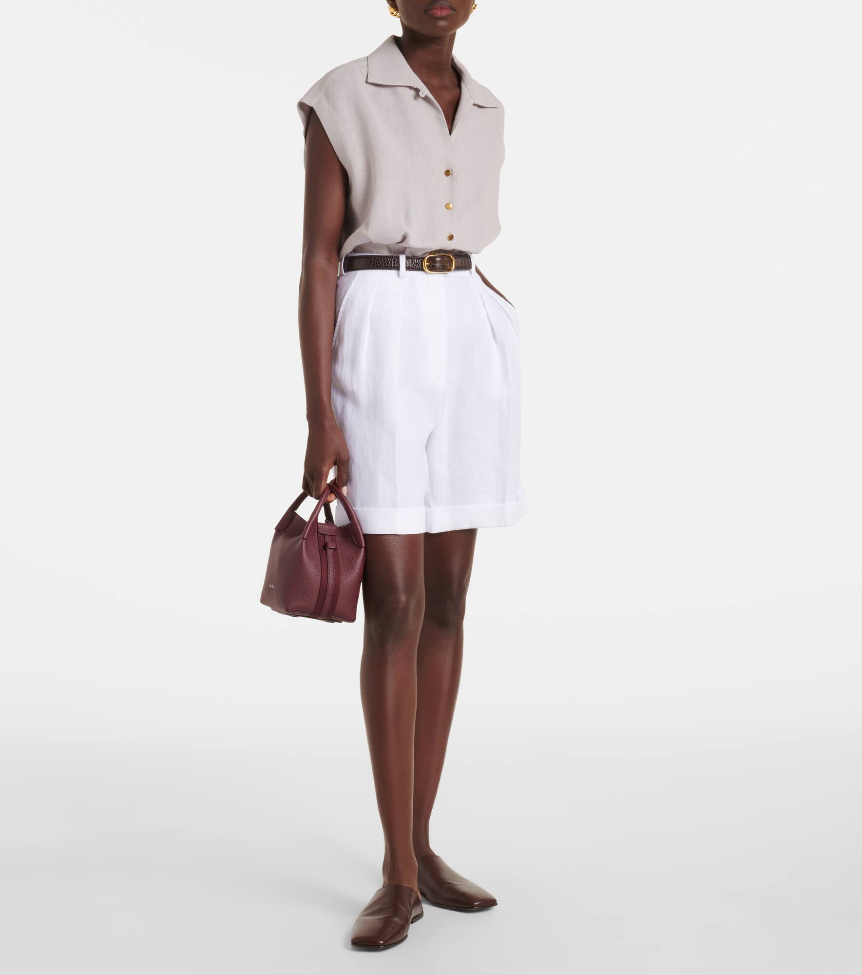 George linen Bermuda shorts - 2