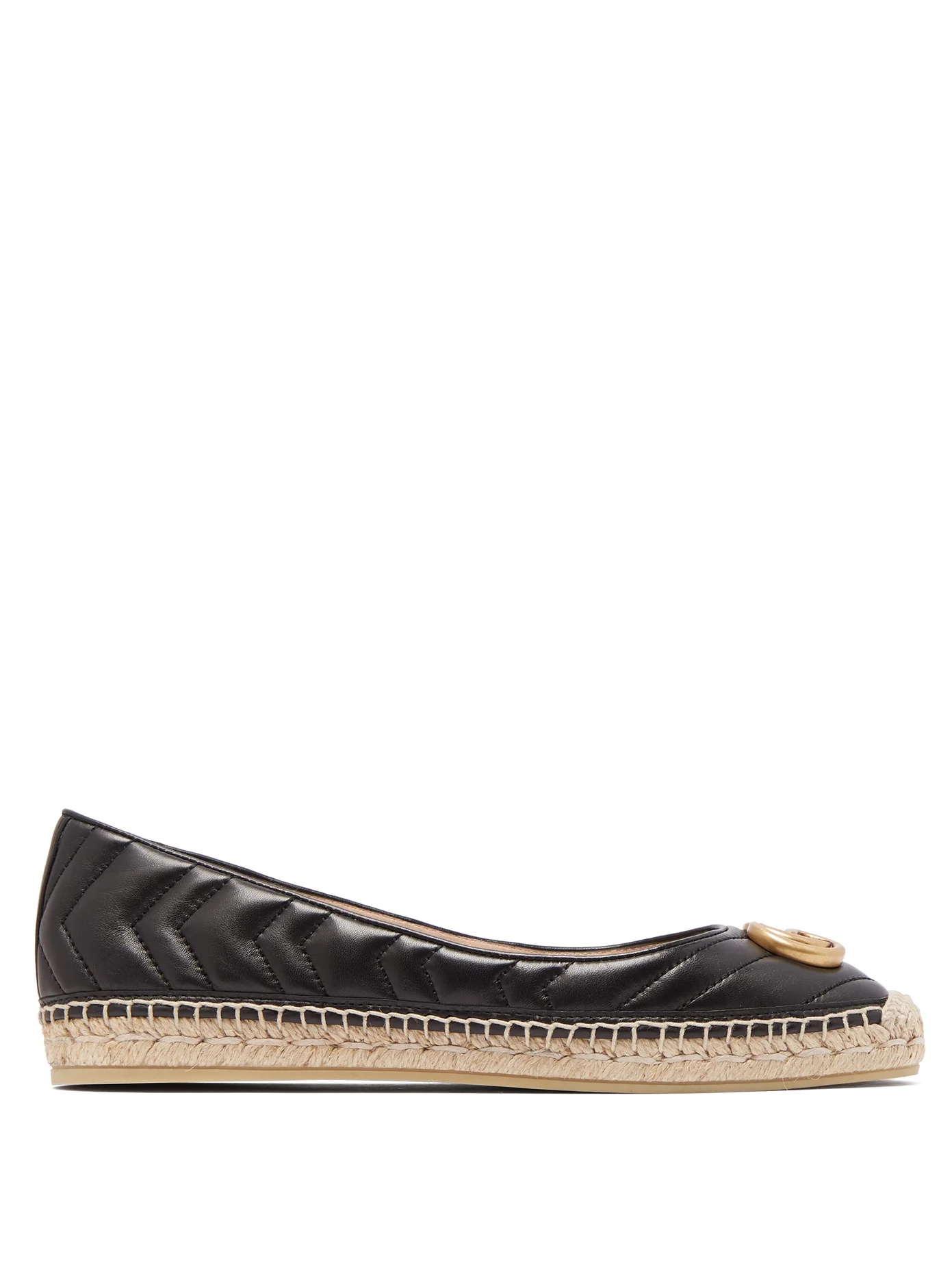 Pilar chevron-quilted leather espadrilles - 1